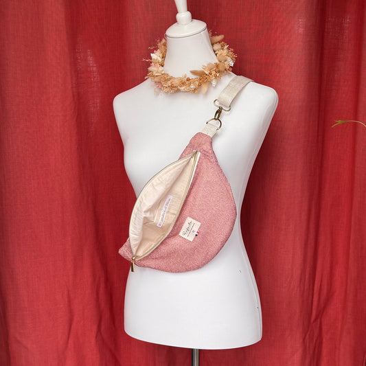 Sac banane - Paillettes rose