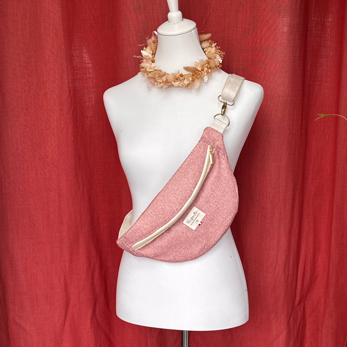 Sac banane - Paillettes rose