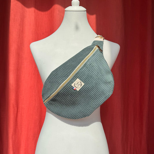 Sac banane XL - Velours côtelé vert