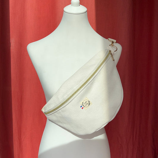 Sac banane XL - Jacquard beige