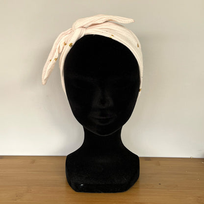 Bandeau cheveux - Gaze de coton coeur dorés