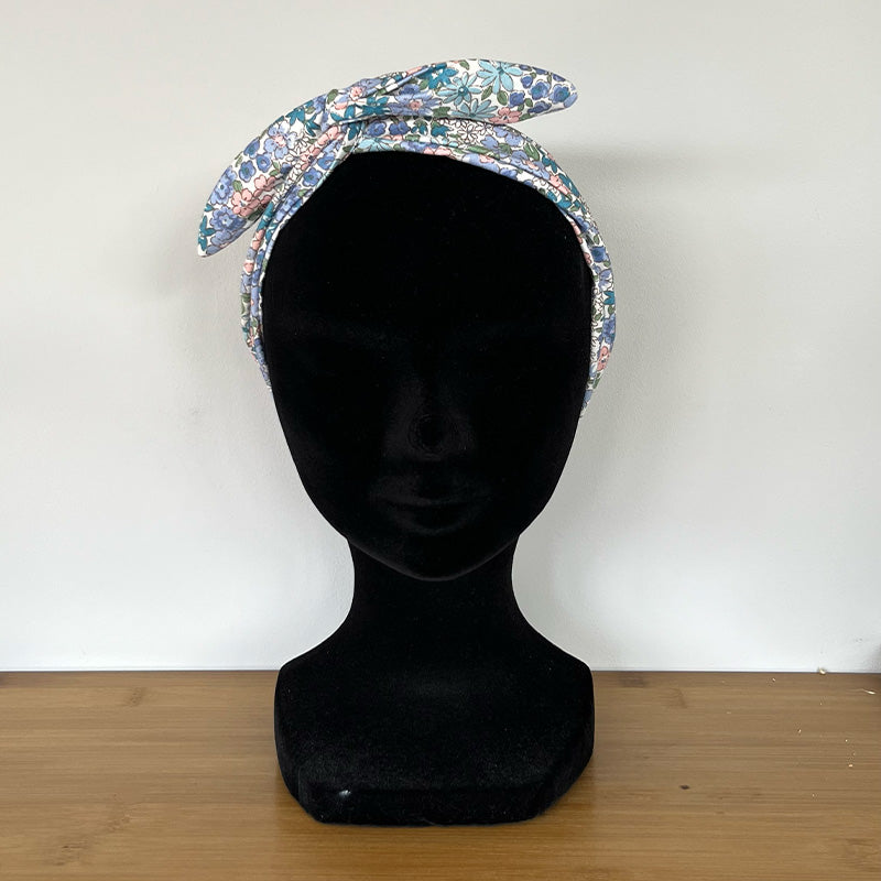 BANDEAU CHEVEUX MODULABLE FAIT MAIN Liberty bleu | L'ATELIER D'ÉLISE