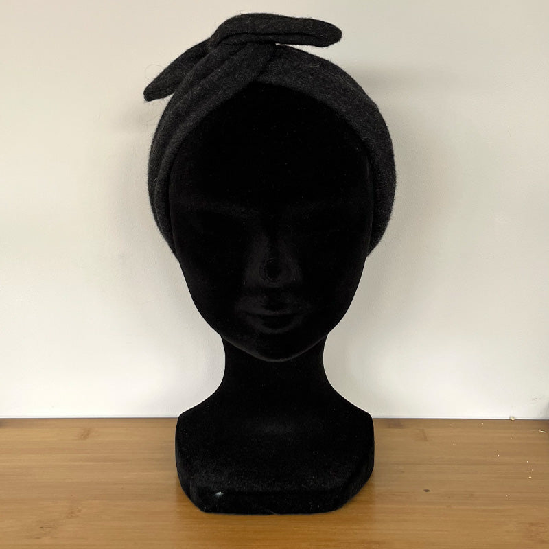 BANDEAU CHEVEUX MODULABLE FAIT MAIN lainage noir| L'ATELIER D'ÉLISE