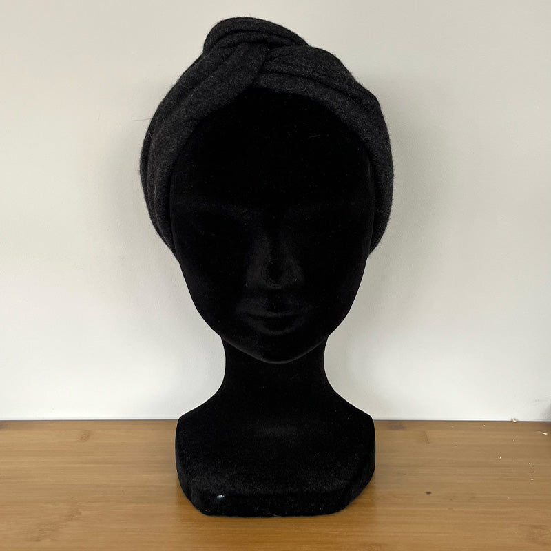 BANDEAU CHEVEUX MODULABLE FAIT MAIN lainage noir| L'ATELIER D'ÉLISE