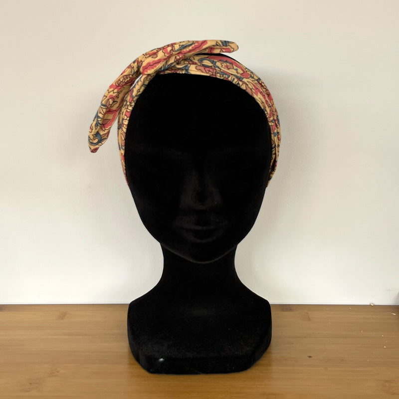 BANDEAU CHEVEUX MODULABLE FAIT MAIN coton block print| L'ATELIER D'ÉLISE