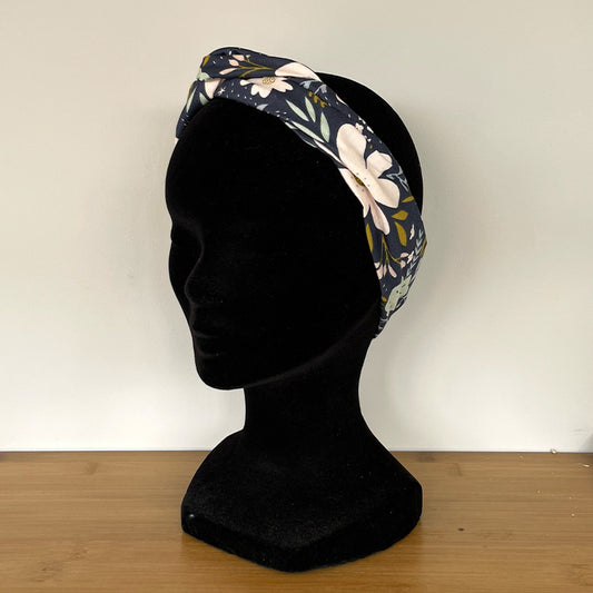 BANDEAU CHEVEUX MODULABLE FAIT MAIN Coton fleuri | L'ATELIER D'ÉLISE