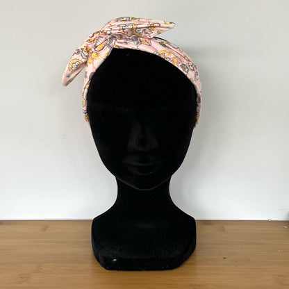 Bandeau fil de fer - Fleurs rose
