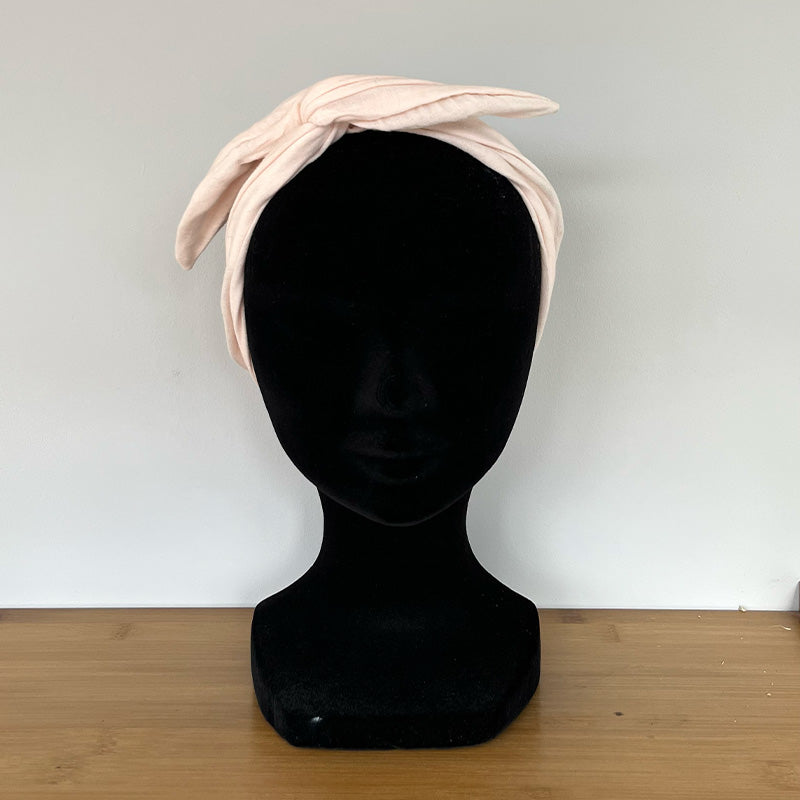 Bandeau fil de fer - Gaze de coton rose