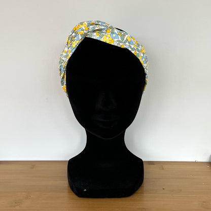Bandeau cheveux fil de fer - Coton liberty jaune
