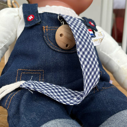 Attache tétine - Vichy bleu marine