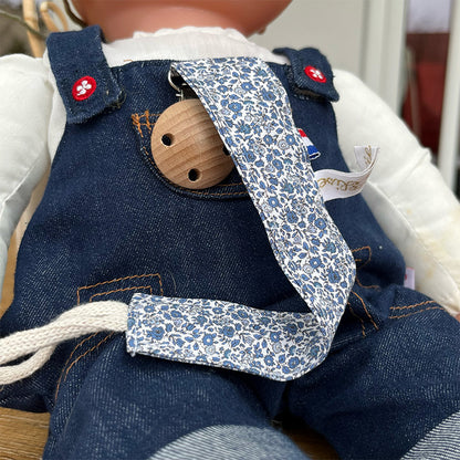 Attache tétine - Liberty bleu marine et blanc
