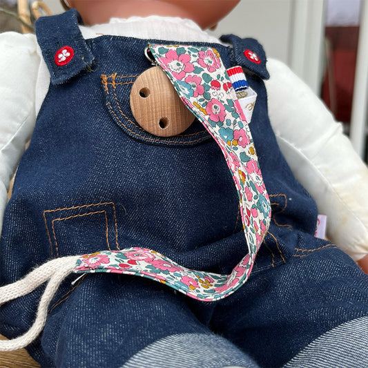 Attache tétine - Liberty rose