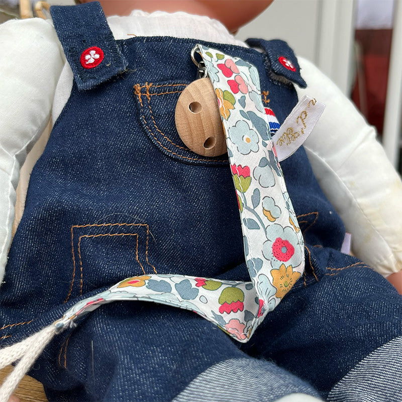 Attache tétine - Liberty vert d'eau