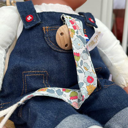 Attache tétine - Liberty vert d'eau