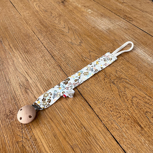 Attache tétine - Liberty marron