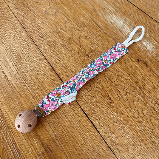 Attache tétine - Liberty rose