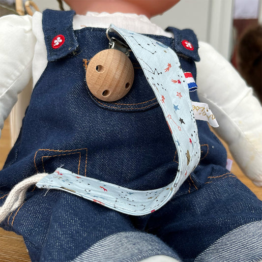 Attache tétine - Bleu ciel cosmos