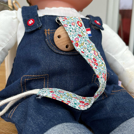 Attache tétine - Liberty bleu ciel