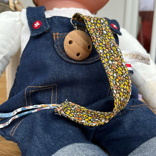 Attache tétine - Liberty jaune