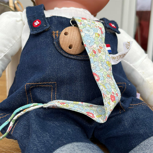 Attache tétine - Liberty vert clair