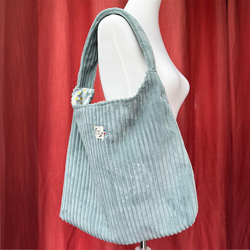 Sac Boho - Velours côtelé vert d'eau