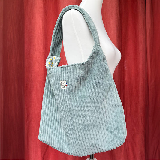 Sac Boho - Velours côtelé vert d'eau