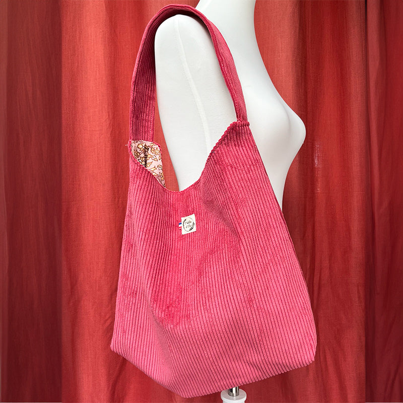 Sac Boho - Velours côtelé fuchsia