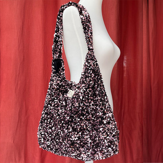 Sac Boho - Sequins rose