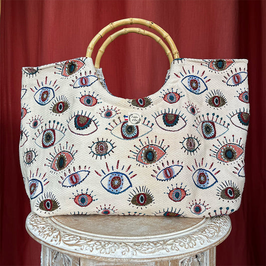 Sac cabas imperméable anses bambou - Cyclope