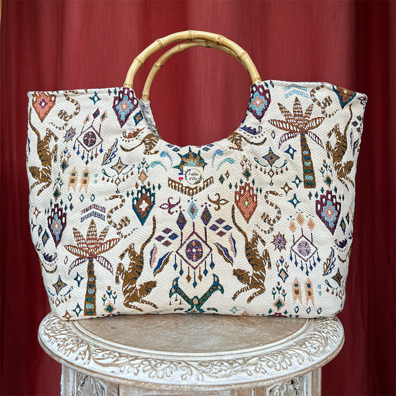 Sac cabas imperméable anses bambou -Tibet