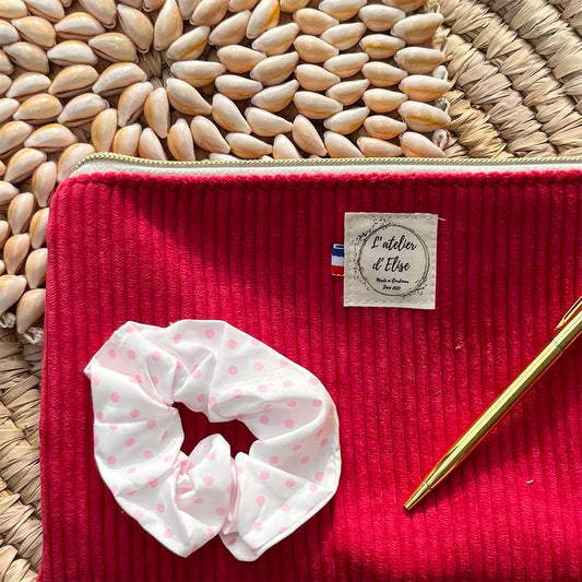 CHOUCHOU FAIT MAIN pois rose | L'ATELIER D'ÉLISE