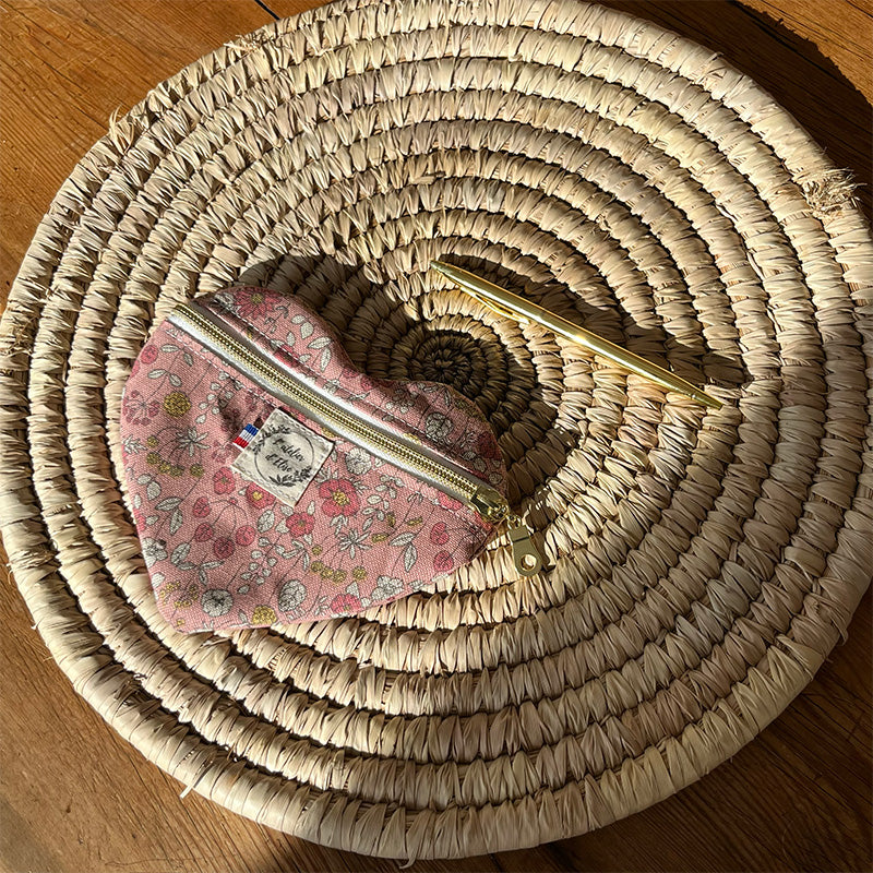 Porte monnaie coeur - Liberty rose