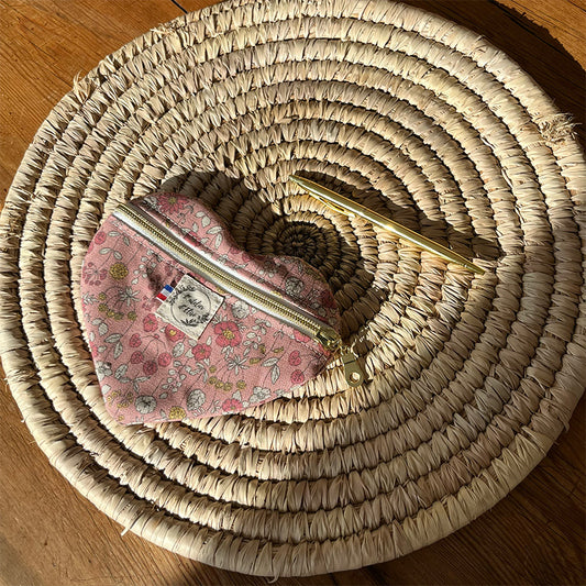 Porte monnaie coeur - Liberty rose
