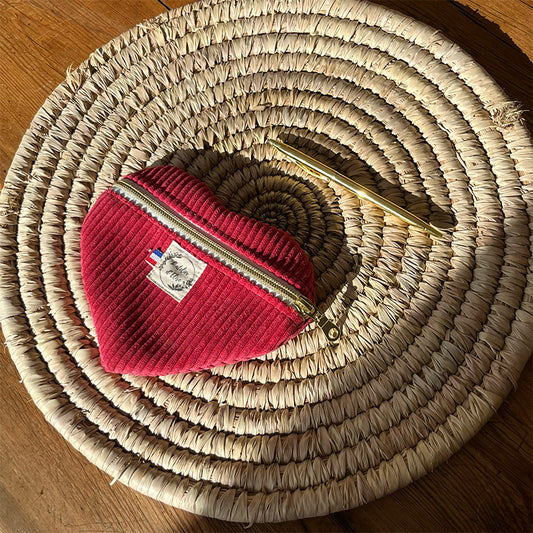 Porte-monnaie - Velours côtelé fuschia