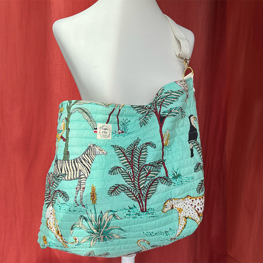 Sac cabas bandoulière - Coton matelassé savane