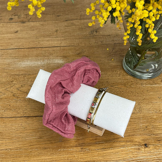 Maxi chouchou - Gaze de coton rose irisé