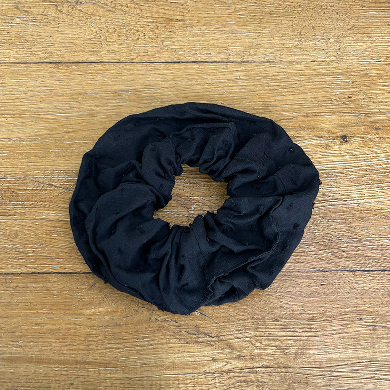 Maxi chouchou - Coton noir plumetis