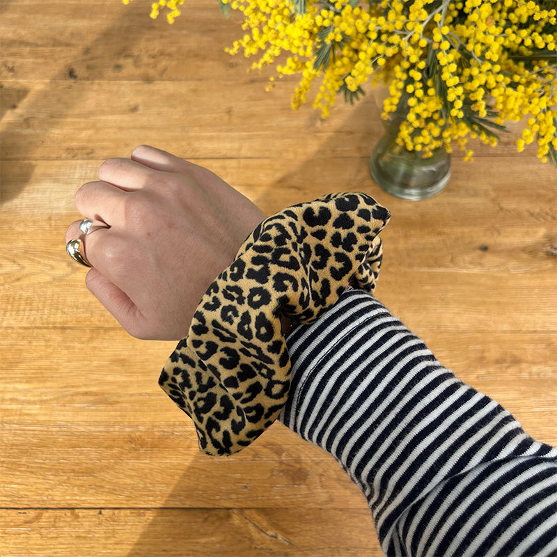 Maxi chouchou - Velours léopard