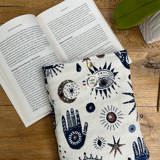 Pochette à livre/liseuse en tissu - Jacquard Galaxie