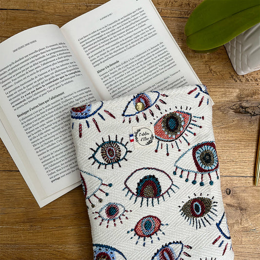 Pochette à livre/liseuse en tissu - Jacquard Cyclope