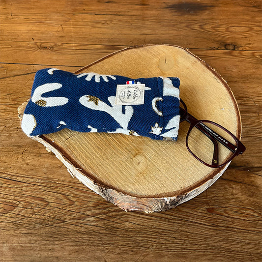 Étui à lunettes - Jacquard Marin