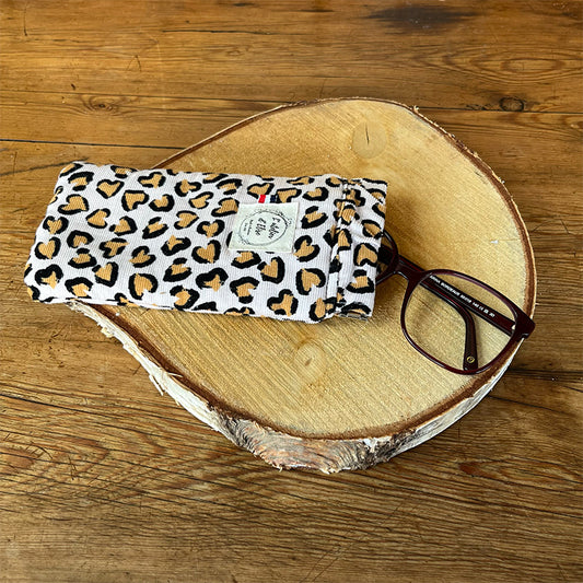 Étui à lunettes - Velours léopard