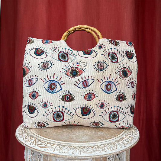 Sac cabas imperméable anses bambou  - Cyclope