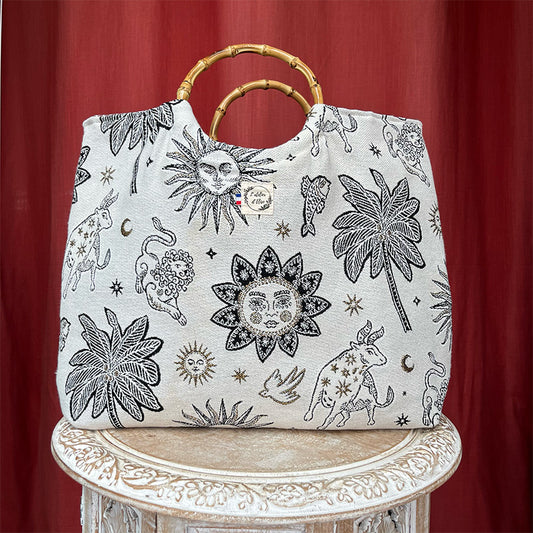 Sac cabas imperméable anses bambou - Astrologie