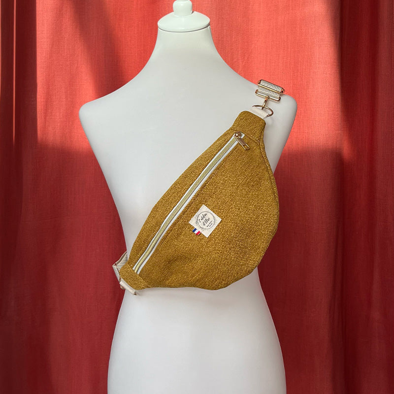 Sac Banane Fait Main Tissé moutarde | L'Atelier d'Élise