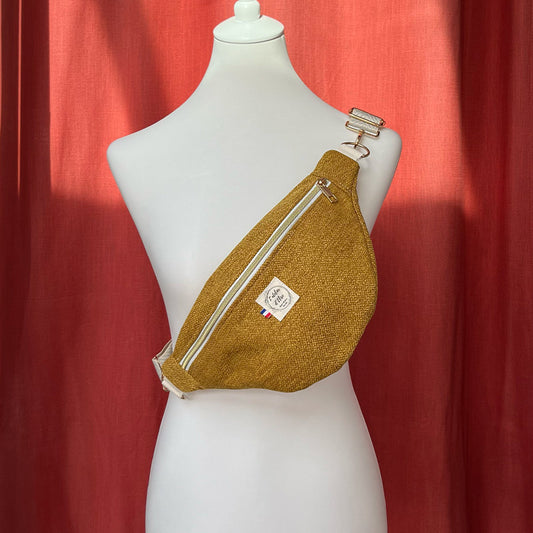 Sac Banane Fait Main Tissé moutarde | L'Atelier d'Élise