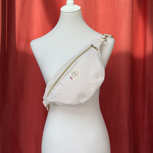 Sac Banane Fait Main Velours ras beige | L'Atelier d'Élise