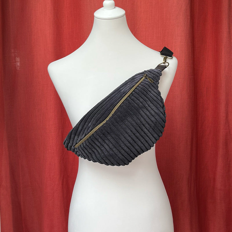 Sac banane - Velours côtelé noir