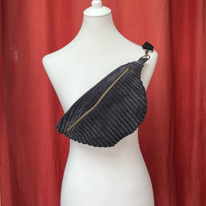 Sac banane - Velours côtelé noir