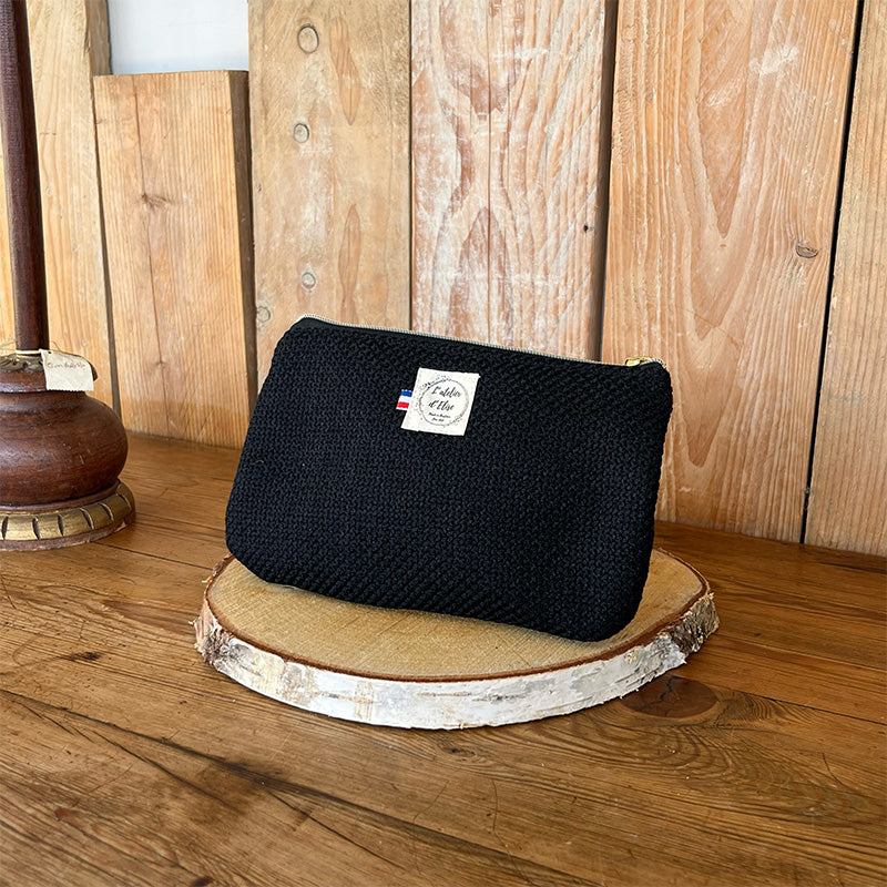 Pochette arrondie - Jacquard noir